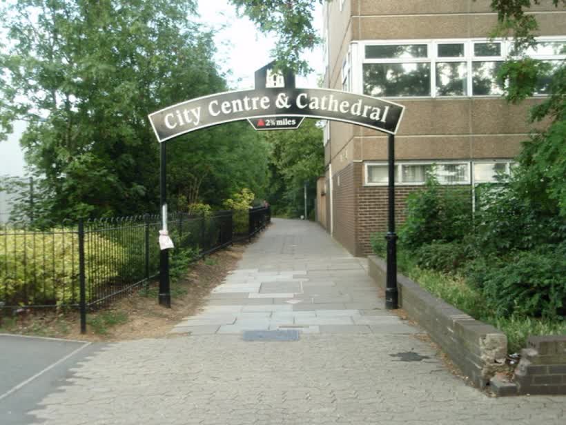 Cycle path to the city centre, close to the Aldi on Flaxland, Peterborough