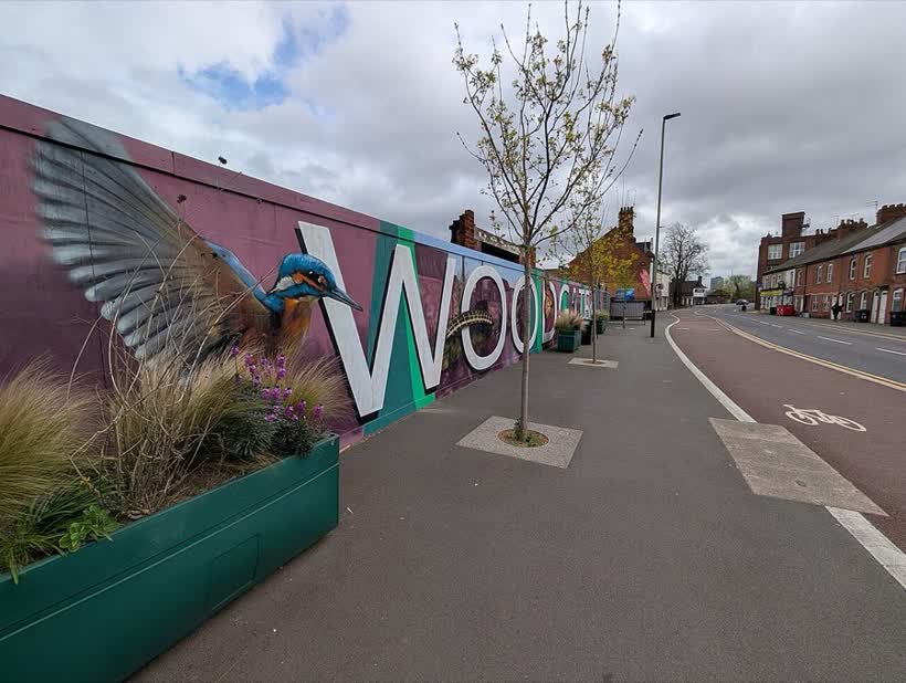 Mural along Woodgate in Leicester, close to the Aldi on Woodgate, Leicester