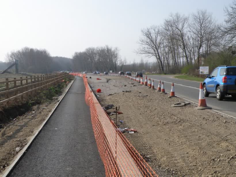Unfinished roadworks A road junction reconstruction has come to a bit of a halt as the recession bites. The junction is destined to facilitate access to the expanding township of Hampton Vale/Hargate., close to the Aldi on Brickburn Close, Peterborough
