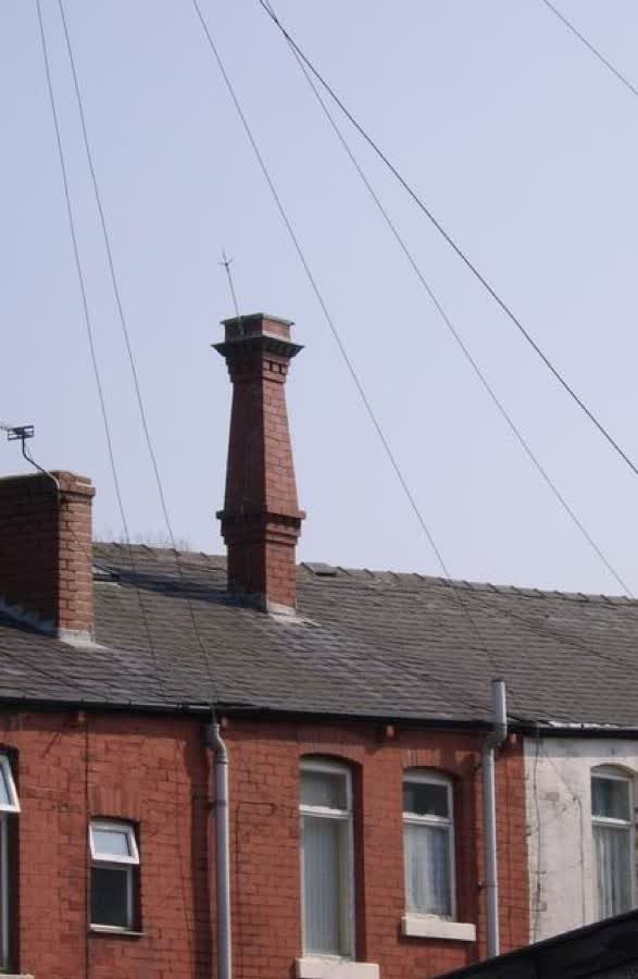 Fred's Chimney This chimney was built by the late Fred Dibnah on the house where he once lived with his parents., close to the Aldi on Vincent Way, Bolton