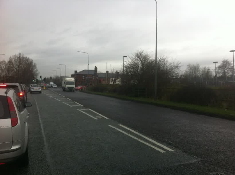 Atherleigh Way approaching Kirkhall Lane, close to the Aldi on Leighbrook Way, Leigh