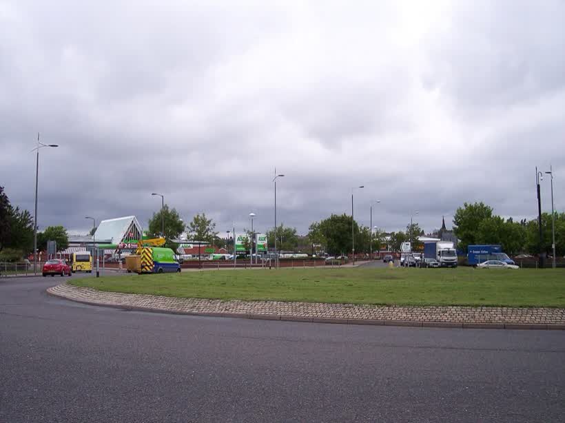 The roundabout on St Helens linkway, close to the Aldi on Highpoint, St Helens