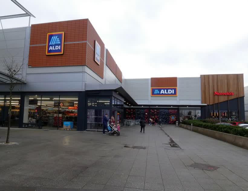 Aldi and Nando's, close to the Aldi on Worthington Way, Denton