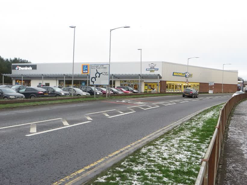 Retail stores, Morpeth Road, Ashington, close to the Aldi on Morpeth Road, Ashington