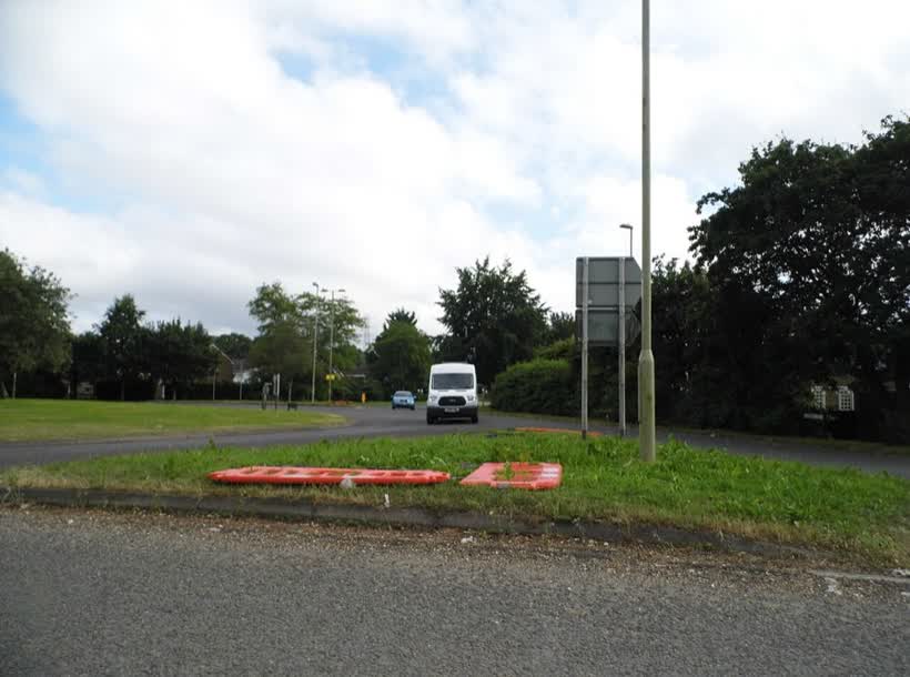 Roundabout on Salisbury Road, Calmore, close to the Aldi on Salisbury Road, Totton