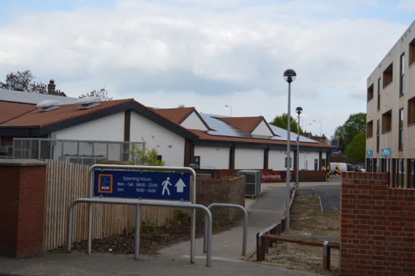 Aldi, close to the Aldi on Lime Kiln Lane, Thetford