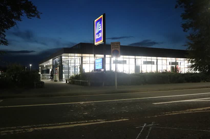 Aldi on Ampthill Road, Bedford, close to the Aldi on Westville Road, Bedford