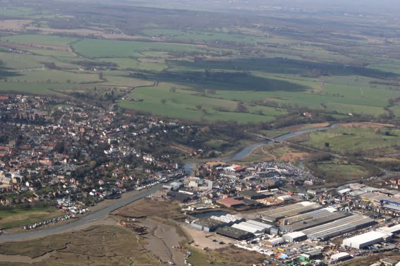 Maldon and the River Chelmer, close to the Aldi on The Causeway, Maldon