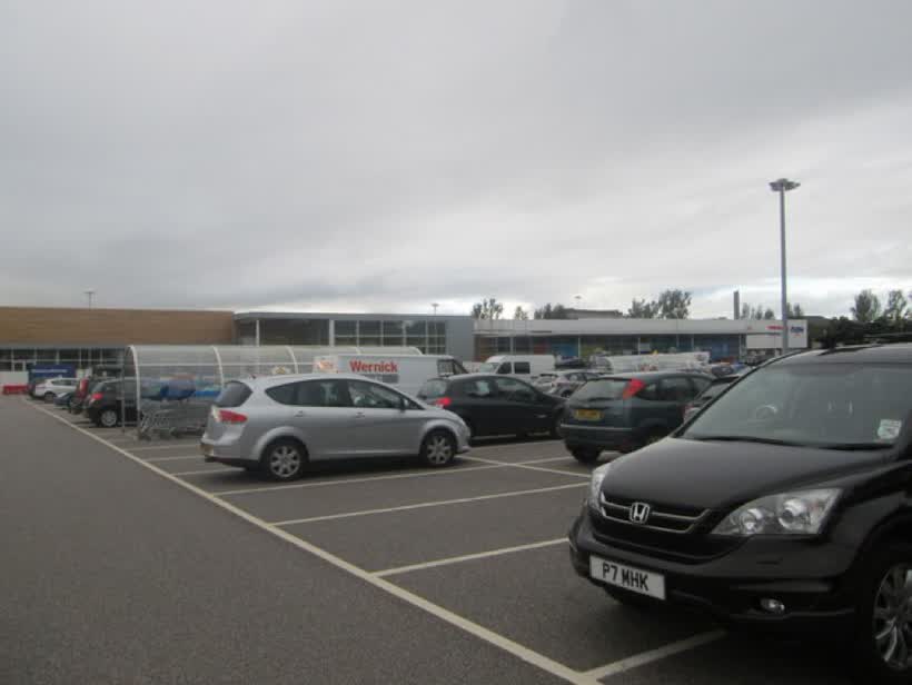 Tesco car park at Inshes Retail Park, close to the Aldi on Sir Walter Scott Drive, Inverness