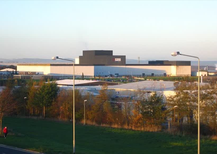 Wyman Gordon, Houstoun Industrial Estate. The enormous factory that dominates the estate, and West Lothian, taken from the footbridge by Cousland Junction., close to the Aldi on Houstoun Road, Livingston