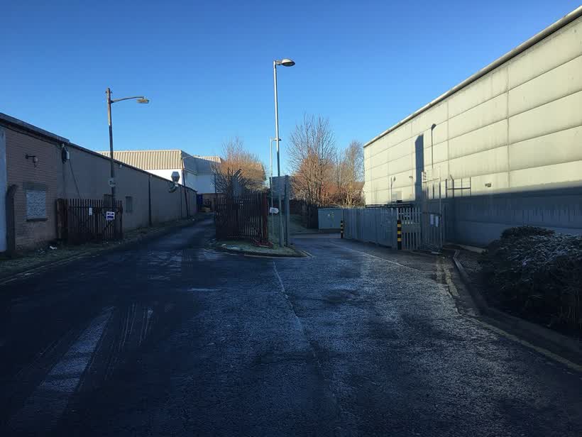 Access to industrial units off Helen Street, close to the Aldi on Helen Street, Glasgow