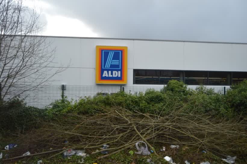 Aldi, Flint, close to the Aldi on Chester Street, Flint