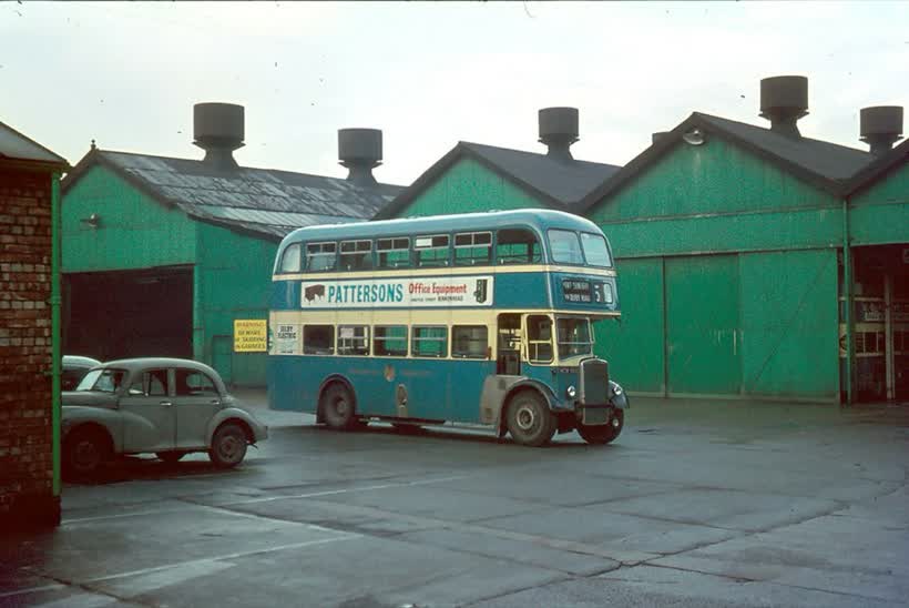 Birkenhead Transport bus at Laird Street depot, 1965, close to the Aldi on Laird Street, Birkenhead