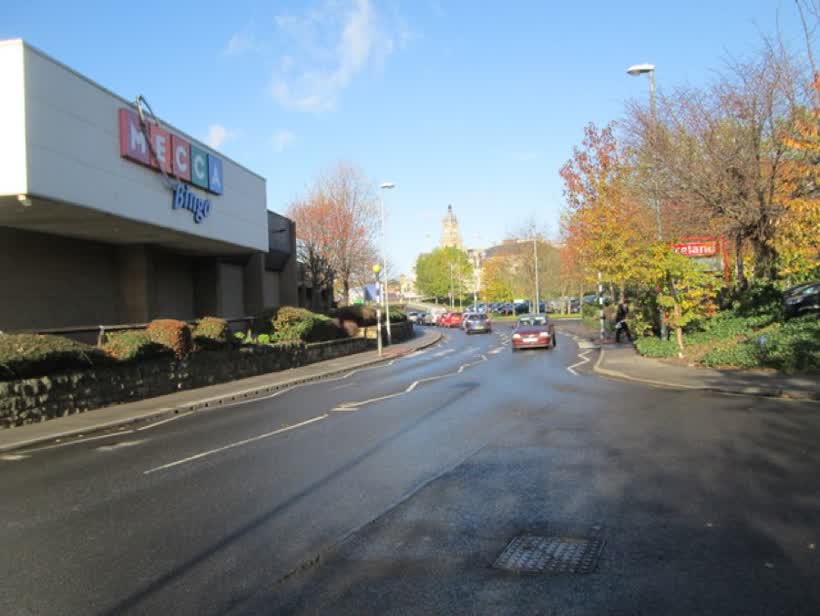 Railway Street - looking towards Rishworth Road, close to the Aldi on Railway Street, Dewsbury