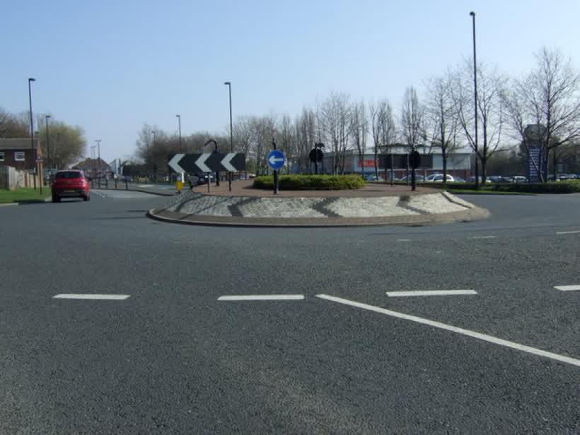 Roundabout on West Denton Way, close to the Aldi on West Denton Way, Newcastle upon Tyne