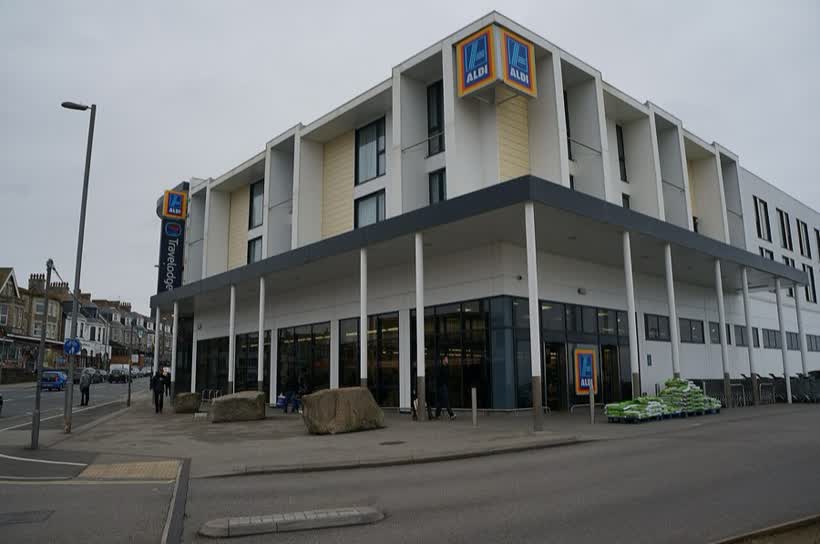 Aldi on Cliff Road, Newquey, close to the Aldi on Cliff Road, Newquay
