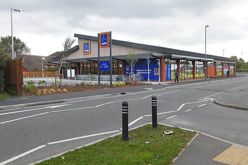 Aldi store, Burpham, close to the Aldi on London Road, Burpham, Guildford