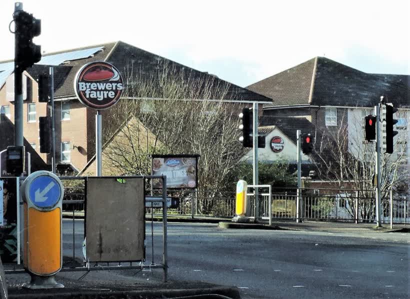Street furniture at junction of Sedlescombe Road North and John McAdam Way, close to the Aldi on Sedlescombe Road North, Hastings