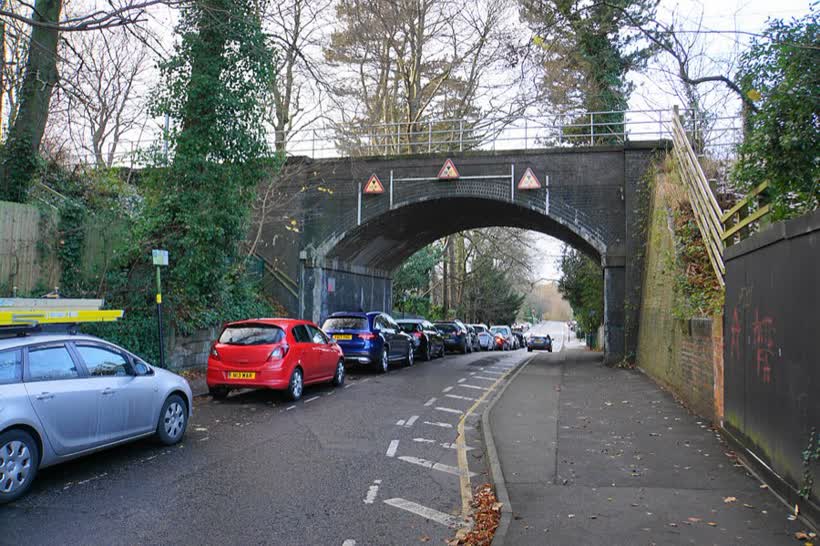 Railway bridge over Manor Road, close to the Aldi on B73 6AA, Sutton Coldfield